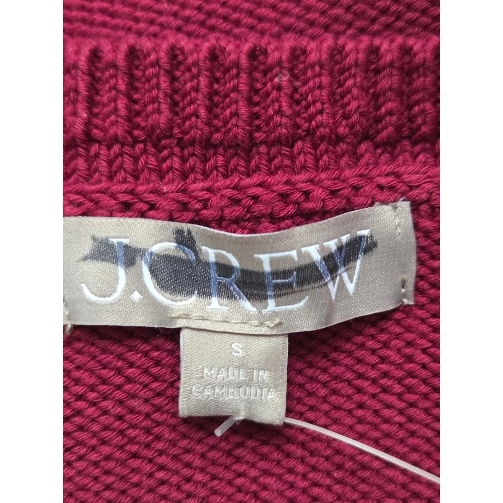 J. Crew Sweater Tank Crochet Knit Women Small Burgundy NWT $98 CT950